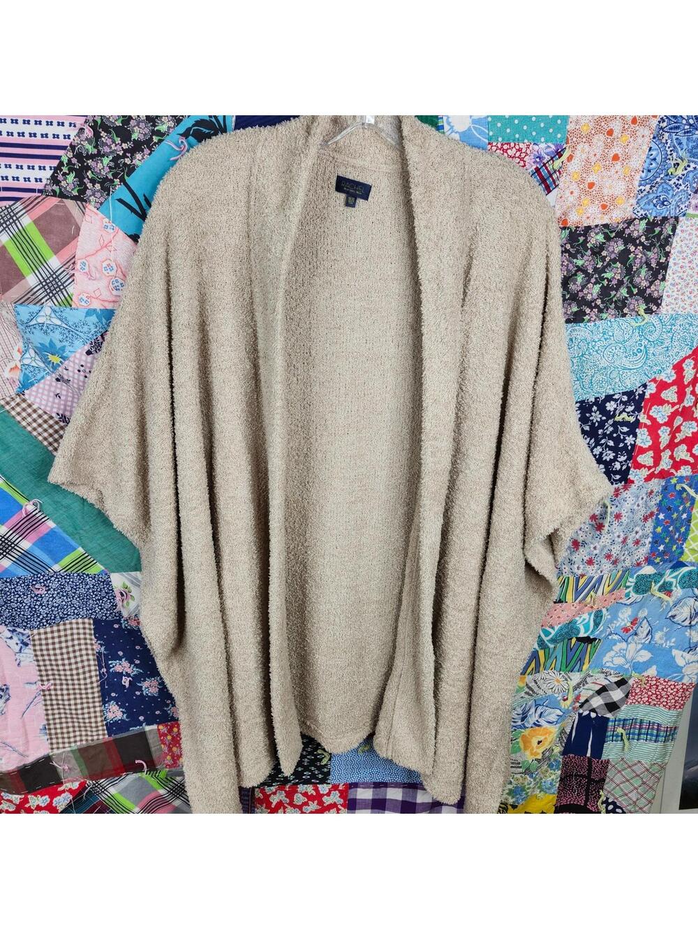 Rachel Roy One Size Beige Open Front Cardigan Sweater Feather Knit